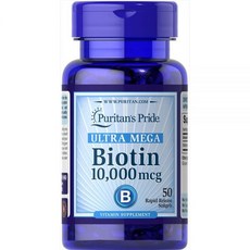퓨리탄 프라이드 Puritan's Pride Mega Biotin 10000mcg 50정, 1개