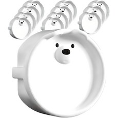 원더파파 귀여운 곰돌이 콘센트 안전마개, 화이트, 12개