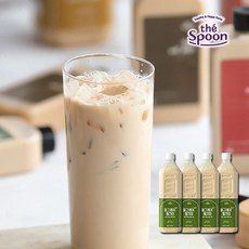 [더스푼] 깊은향과 풍미에 건강담은 맛있는 밀크티 1L X 4개세트 로얄골드 얼그레이 스트로베리 호지, 4개