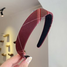 스위트 체크 소녀 큐트 악세사리 세수 외출 논슬립 미끄럼방지 머리띠 인싸템 넓은 라인 헤어액세서리 머리핀