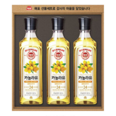 해표 카놀라유 선물세트 500ml 고급유 식용유 추석 명절 선물세트, 3개