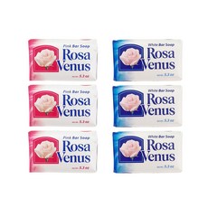 토탈하우스 ROSA VENUS 로사 비너스 때비누 혼합6개세트 (화이트3+핑크3) 150g 각질제거 미용비누 목욕비누 멕시코비누