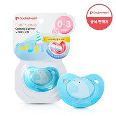 더블하트 Fun Friends 노리개 젖꼭지, 1단계, 2개, 화이트베어