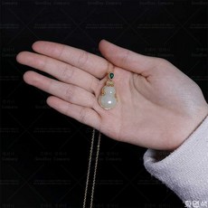 굿데이 컴퍼니 옥 펜던트 여성 목걸이 천연와다타마 백옥빵링 이쁜디자인 선물 특별한선물 mHTY05