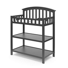 Graco 기저귀 교환 대 (방수 기저귀 교환 용 안전 벨트 포함) 다기능 수납 형 영유아 용 기저귀 교환 대 회색 (Gray), Gray