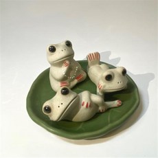 불교개구리 개구리 피규어 소품 불교굿즈 부처님상, 옆누개구리