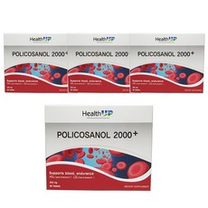 헬스업 폴리코사놀 2000+ LDL HDL 옥타코사놀 60정 x 4세트, 4개