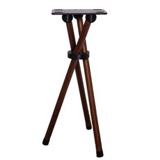 마샬스피커스탠드 거치대 삼각대 우드 받침대 고급형, 블랙 월넛 높이 70cm (스피커 제외)