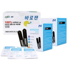 한독 바로잰 혈당 측정 검사지 100매 + 알콜솜 100매 혈당시험지 알콜스왑, 단품 - 바로잰알콜스왑