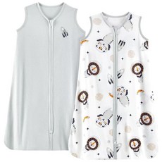 TILLYOU Sleep Sack 6-12개월 - 0.5 TOG 아기 착용 가능한 담요 양방향 지퍼 매우 부드러운 면 민소매 슬립색 2팩 그레이 그로운, 스페이스 미스터리 앤 그레이