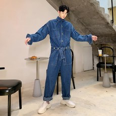 남자흑청점프수트