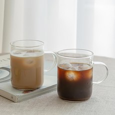 耐熱玻璃馬克杯300ml, 透明, 2個