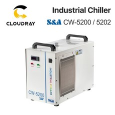 Cloudray SA CW5200 CW5202 CO2 레이저 조각 절단기 용 산업 공기 냉각기 150W 레이저 튜브 냉각, 중국, CW5202TH 220V