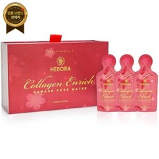 HEBORA 콜라겐 리치 재팬 - 16만mg 마린 펩타이드 + 112 효소 베지 다마스크 로즈 액상 음료로 손톱 피부와 관절 개선 (박스 28봉지)