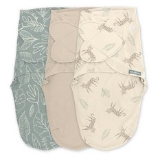Ingenuity SwaddleMe 모노그램 컬렉션 포대기 3팩 0-3개월용 - 무지개, Born Free