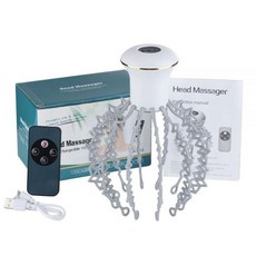 전기 문어 머리 마사지기 진동 분리형 12 개의 발톱 두피 완화 휴대용, remote control, Remote control, 1개