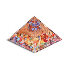 Fashionzaadi 믹스 Chakra 오르곤 피라미드 Lapis Lazuli Merk (Mix Chakra Orgone Pyramid With Merkaba 65-75 Mm), 본상품