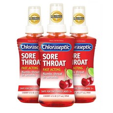 Chloraseptic 쓰롯 스프레이 177ml 3팩 체리 Chloraseptic Sore Throat Spray Cherry Flavor 6 fl oz, 3개