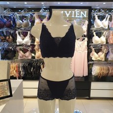 비비안 홑겹노와이어유방암브라팬티세트(BR3457 BP3457 NAVY)