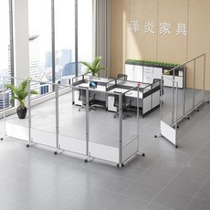 사무실 가벽 공간분리 파티션 설치 가림막 무타공 셀프 이동식, 폭1미터x높이1.5미터투명접이식모델