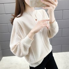 H19584 긴팔 라운드 티셔츠 홀가먼트 린넨 니트