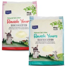테비토퍼 Ravish Yours 라유카사바 고양이모래, 일반입자+가는입자, 4개, 4kg