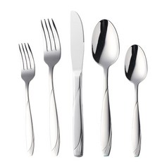 개/골드 황금 디너 서양 붙이 304 스틸 세트 칼 주방 식기 유럽 5 스테인레스 양식기 럭셔리, 5 pieces Silver, 1개