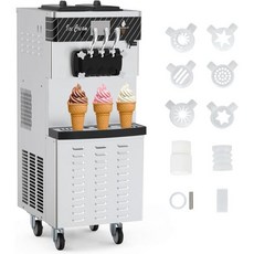 Zstar상업용 아이스크림 제조기 1200W 가정용 소프트 서브 기계 식당 스낵바용 LCD 터치 스크린이 있는 4.75.8Gal/H 냉동 요구르트 오토 클린, CM03, 5.8GAL, 1개