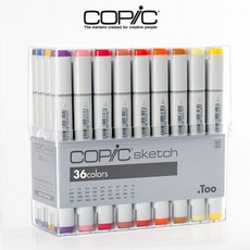 일본 원래 COPIC 2 스케치 12 색 더블 헤드 스퀘어 헤드 6mm/소프트 헤드 알코올 오일 만화 디자인 마커 펜 아트 용품|아트 마커|, 1개, 72 color A