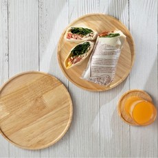 다용도 우드 플레이팅 접시 주방 부엌용품 소품 원목 플레이트 도마 22cm 원형 캠핑, 우드접시 다용도 플레이트 22cm - 원형