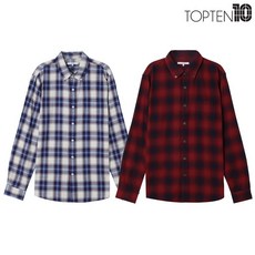 탑텐 남성 플란넬 버튼다운 카라 셔츠