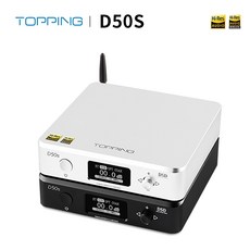 TOPPING D50S Hifi USB DAC ES9038Q2M XMOS XU208 Bluetooth Decoder Amp DSD Optical Caoxial input 32Bit, Black - DAC