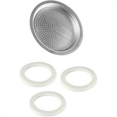 Univen 비알레띠 모카포트 에스프레소 커피 메이커 유니븐 2.25인치 57mm 필터 및 개스킷 씰 3컵 알루미늄 메이커와 호환 가능, 1개