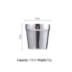 휴대용 가정용 커피 컵 야외 캠핑 등산 차 컵 물 컵 스테인레스 스틸 더블 레이어 금속 입 컵, 지 175ml, 하나, 1개