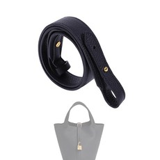 XYJG TC 가죽 스트랩 에르메스 피코틴/린디/에블린 백 핸드백용 멀티 길이 핸드메이드 소가죽 크로스바디 지갑 스트랩 블랙 (골드 스터드)