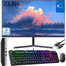 23.8인치 FHD 모니터 컴퓨터 세트 인텔 코어 i5-8500T 16GB DDR4 RAM 256GB SSD RGB 키보드 및 마우스 디스플레이포트 HDMI RJ-, 23.8인치 FHD 모니터 컴퓨터 세트, 인텔 코어 i