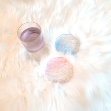 북유럽 유리 티코스터 크리스탈 컵받침 컵홀더, 투명(오로라)