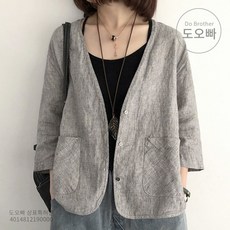 도오빠 여성 린넨 자켓 가디건 셔츠 여름자켓 린넨재킷 브이넥 루즈핏 오버핏 여자자켓 20대 30대 패션 데일리 빅사이즈자켓 린넨가디건 티셔츠 인기템