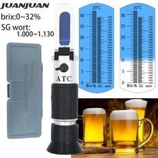 휴대용 디지털 당도계 당도측정기 과일 음료 당도 측정 가정용 알코올 SG 1.000-1.130 0-40% 맥아당 0-25% 듀얼 스케일 미터, 1개, 2) 1.000-1.130 With Box