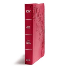 보내요 Holman Bibles KJV Giant Print Reference Bible Pink LeatherTouch Indexed Red Letter Pure Cambridg