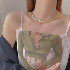 새로운 패션 스테인레스 스틸 여러 가지 빛깔의 트위스트 직조 뱀 뼈 체인 초커 목걸이 & 펜던트 여성 쥬얼리에 대한