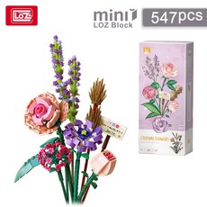 블록 lozmini 미니레고블록 꽃장식 꽃다발 홈인테리어 장미 선물, A