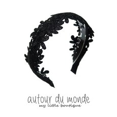 [오뜨르뒤몽드] flower lace hairband (black)