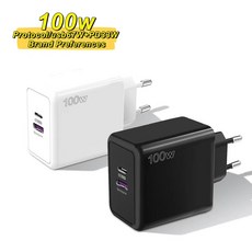 TOOCKI PD pps 100W 3포트 C타입 GaN 초고속 충전기 한국형 플러그, 그레이, 1개