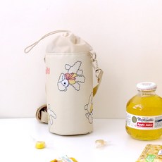 아이주 물통 가방 텀블러 물병 파우치 주머니 보온병 야외 소풍 준비물, 1개, 러블리양