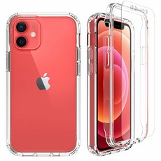 APLO 아이폰12미니 케이스 iPhone12 Mini 강화유리 화면 보호 클리어 360 풀바디 충격 방지