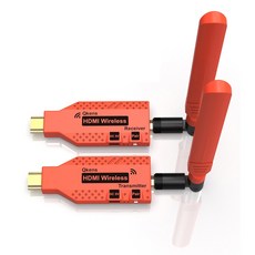HDMI 송수신기 무선 노트북 지연 모니터용 송신기1개+수신기1개 화면 분배기 hdmi, 오렌지 일발일수