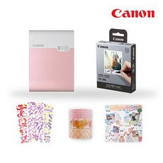 캐논 정품 휴대용 포토프린터 셀피스퀘어 QX10 DIY패키지 하트시그널 포토프린터, QX10 (핑크)