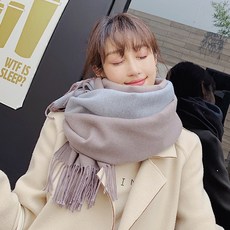 Nov.24 449번 리버시블 머플러 여 겨울 숄에 기모 학생 가을 겨울 캐시미어 머플러Z