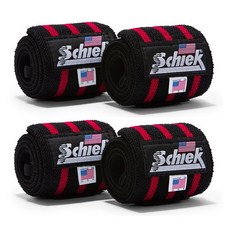 SCHIEK 1124 시크 쉬크 리스트랩 손목 보호대 헬스 스트랩, 2개, 블랙
